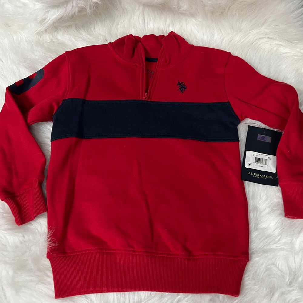 US Polo ASSN  Red 1/4 Zip Sweatshirt